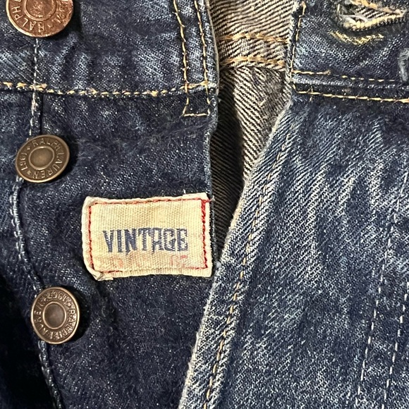 Vintage Polo Jeans Pant with front buttons and fancy rips - Picture 3 of 5